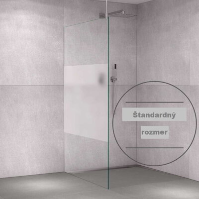 VITRO Sklenená sprchovacia zástena z číreho skla - so sieťotlačou "Trámový dekor". Hrúbka skla = 10 mm / Výška = 2000 mm /  Šírka: 800 mm, 900 mm, 1000 mm, 1200 mm, alebo 1400 mm