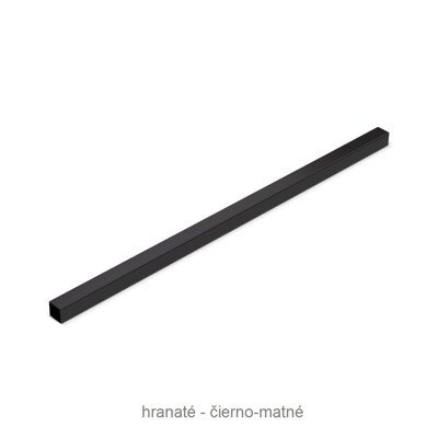 Stabilizačná tyč - Hranatá / Čierna / Matná. L = 125, 300, 500, 1000, 1200, alebo 1500 mm
