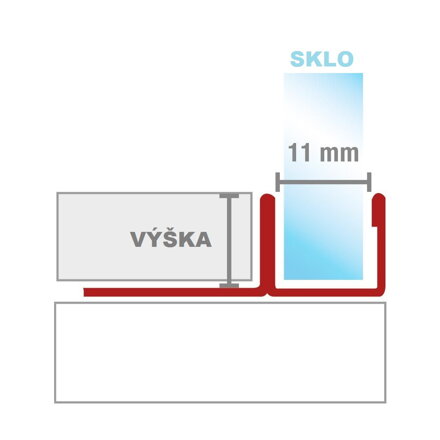 aquaPRO - U-profil pre 8 mm sklo z ušľachtilej ocele - povrch leštený -  L = 2,5 m / h = 8, 10, 11 a 12,5 mm