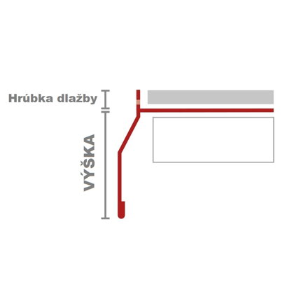 PATIO-Vonkajší roh pre balkónové ukončovacie profily hliníkové - farba striebornosivá - h = 40 mm, pre hrúbku dlažby 20, alebo 30 mm