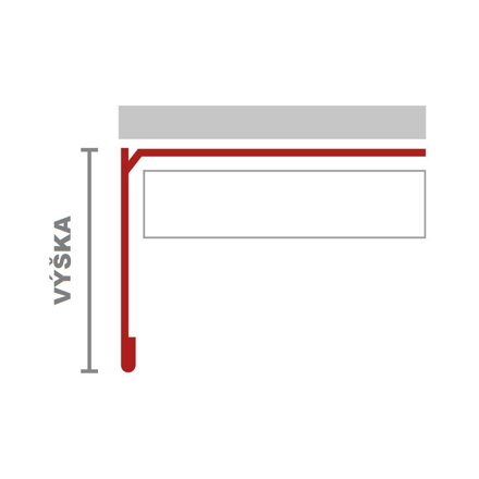 PATIO-Balkónový profil hliníkový - farba antracit -  L = 3 m / h = 40, 60,  80, alebo 100 mm  