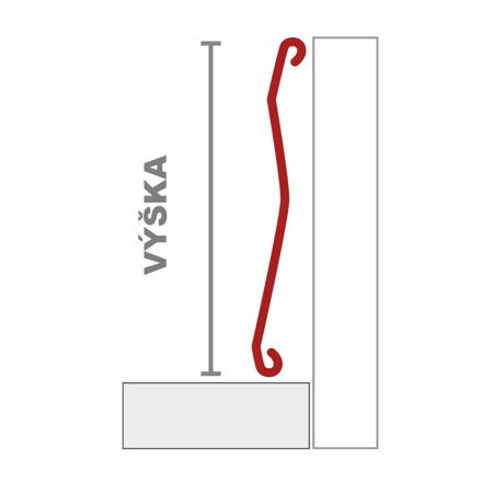 BASIO-Vnútorný roh z ušľachtilej ocele - povrch kartáčovaný - h = 60, 80 a 100 mm
