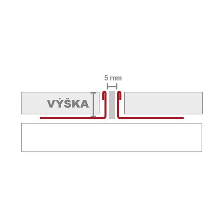 DEMAX - Dilatačný profil z ušľachtilej ocele - povrch natur -  L = 2,5 m / h = 6, 8, 10, 11 a 12,5 mm / farba výplne: čierna