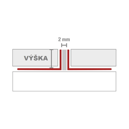 DEMAX Mini - Dilatačný hliníkový profil - povrch natur -  L = 2,5 m / h = 11  mm / farba výplne: čierna