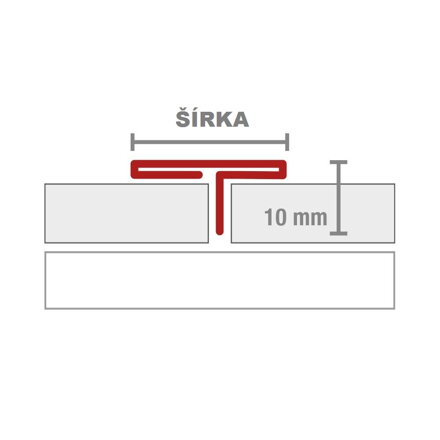 PLANO- T-Profil z ušľachtilej ocele - povrch natur -  L = 3,0 m / h = 10 mm / šírka  = 15 a 25 mm