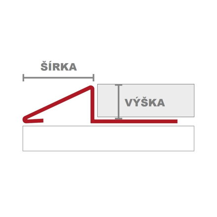 PLANO - Prechodový a vyrovnávací profil z ušľachtilej ocele - povrch kartáčovaný -  L = 2,5 m / h = 13 mm / šírka = 19 mm 