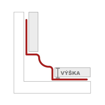 TRENDLINE - Vnútorný rohový profil z ušľachtilej ocele-oblý - povrch lesklý -  L = 3,0 m / h = 8, 10 a 12,5 mm