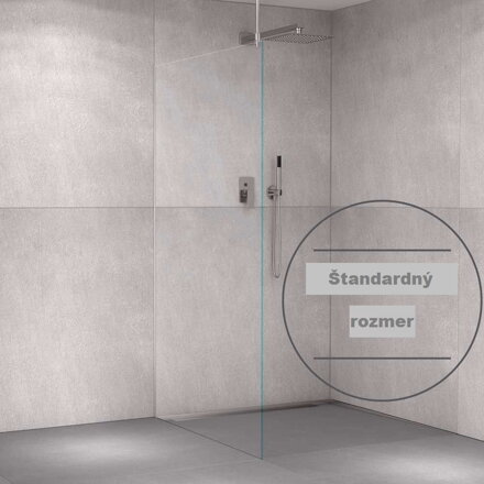 VITRO Sklenená sprchovacia zástena z bieleho skla s PERL - efektom. Hrúbka skla = 8 mm / Výška = 2000 mm /  Šírka: 800 mm, 900 mm, 1000 mm, 1200 mm, alebo 1400 mm