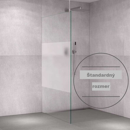 VITRO Sklenená sprchovacia zástena z číreho skla - so sieťotlačou "Trámový dekor" a PERL - efektom. Hrúbka skla = 10 mm / Výška = 2000 mm /  Šírka: 800 mm, 900 mm, 1000 mm, 1200 mm, alebo 1400 mm
