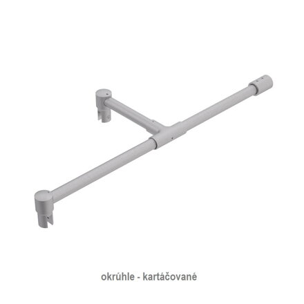 Stabilizačná tyč - "Sklo - Sklo - Stena". Prevedenie: Okrúhla / Lesklá / Pochrómovaná. L = 1000, 1200,  alebo 1500 mm
