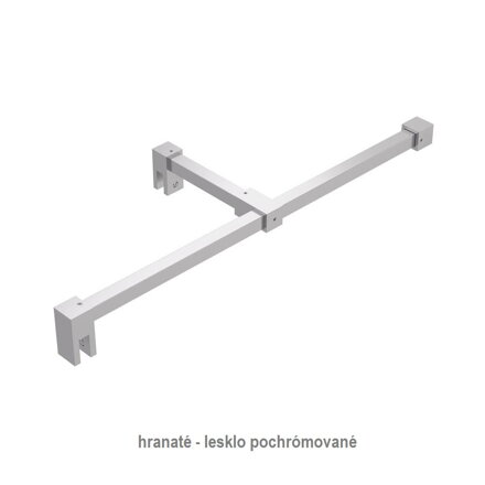 Stabilizačná tyč - "Sklo - Sklo - Stena". Prevedenie: Okrúhla / Lesklá / Pochrómovaná. L = 1000, 1200,  alebo 1500 mm