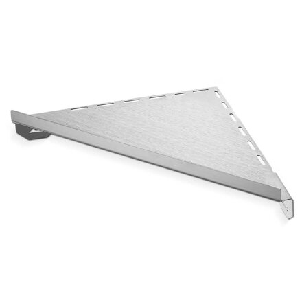 LINO - Sprchovacia polička z ušľachtilej ocele - "Trojúholník rovnoramenný". DH: 190 x 190, 240 x 240, alebo 290 x 290 mm. Povrchová úprava: Kartáčovaná