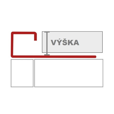 QUADRO - Lišta na obklad z ušľachtilej ocele - povrch kartáčovaný - L = 2,5 m / h = 6,8,9,10,11 a 12,5 mm