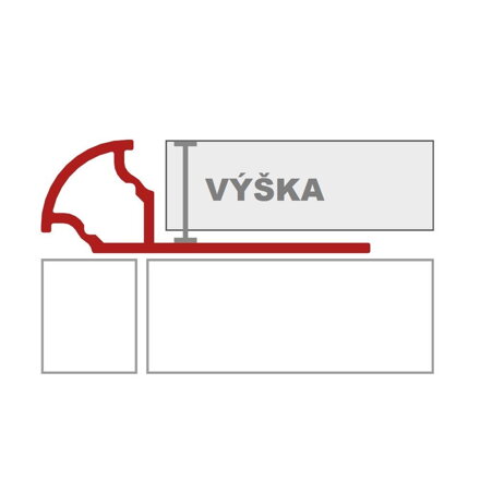 RONDO FugFix - Štvrťkruhový profil hliníkový - povrch matne eloxovaný -  L=2,5 m / h = 9,10,11 a 13 mm 