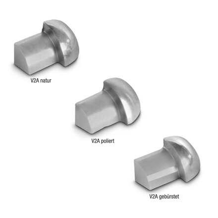 RONDO - Vonkajšie rohy z ušľachtilej ocele - povrch kartáčovaný - h = 6,8,10,11 a 12,5 mm