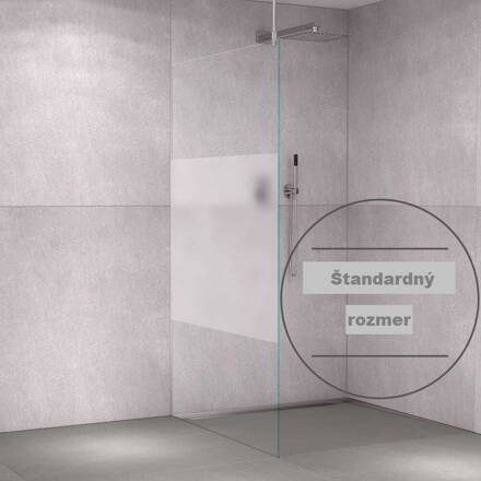 VITRO Sklenená sprchovacia zástena z bieleho skla - so sieťotlačou "Trámový dekor" a PERL - efektom. Hrúbka skla = 8 mm / Výška = 2000 mm /  Šírka: 800 mm, 900 mm, 1000 mm, 1200 mm, alebo 1400 mm