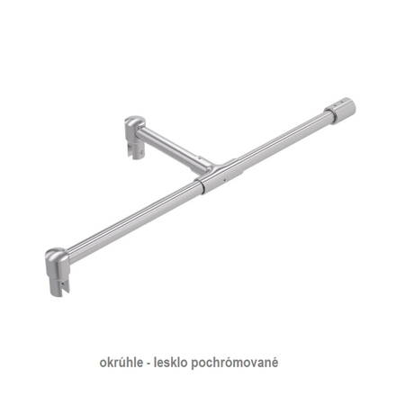 Stabilizačná tyč - "Sklo - Sklo - Stena". Prevedenie: Okrúhla / Lesklá / Pochrómovaná. L = 1000, 1200,  alebo 1500 mm