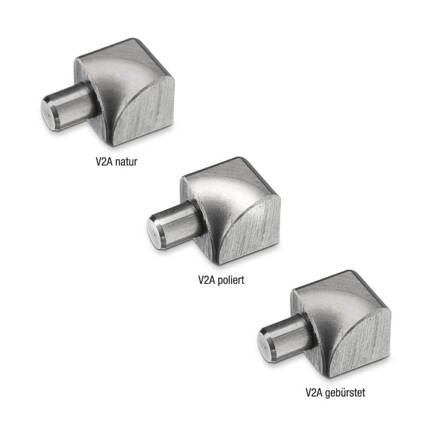 RONDO - Vnútorné rohy z ušľachtilej oceľe - povrch kartáčovaný - h = 6,8,10,11 a 12,5 mm